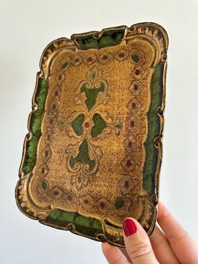 Plateaux florentins rectangulaires vintage S