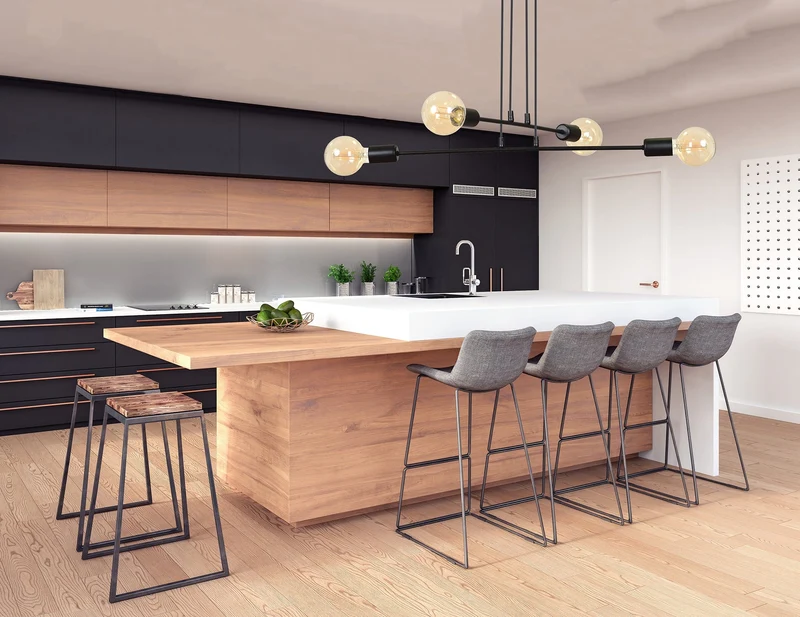 Luminaire Suspension Design Noir