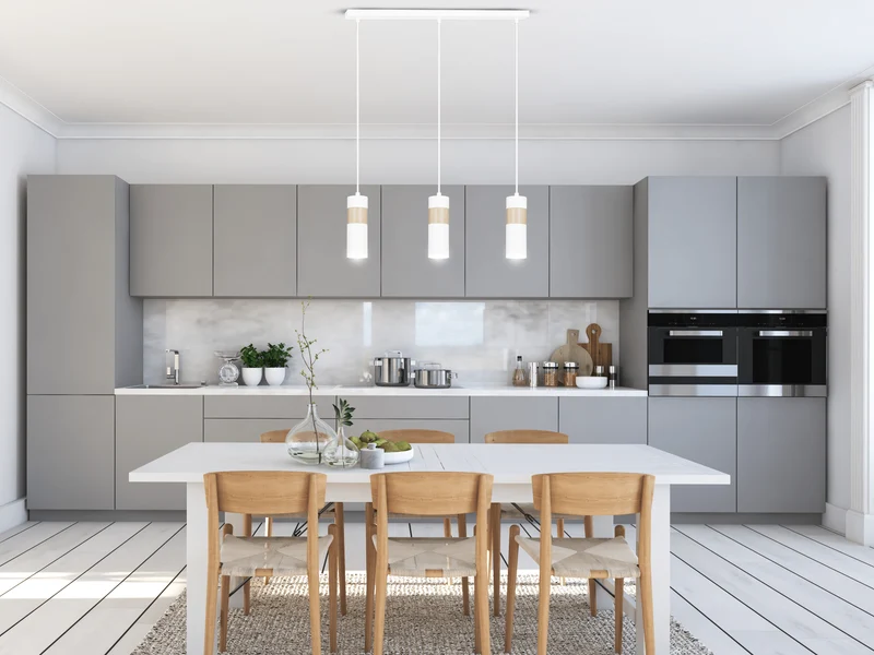 Suspension Scandinave Bois Et Blanc