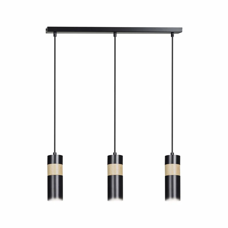 Suspension Luminaire Noir Et Bois