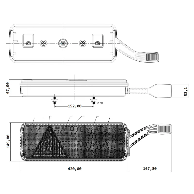 Lampe de remorque à DEL avec feu de gabarit