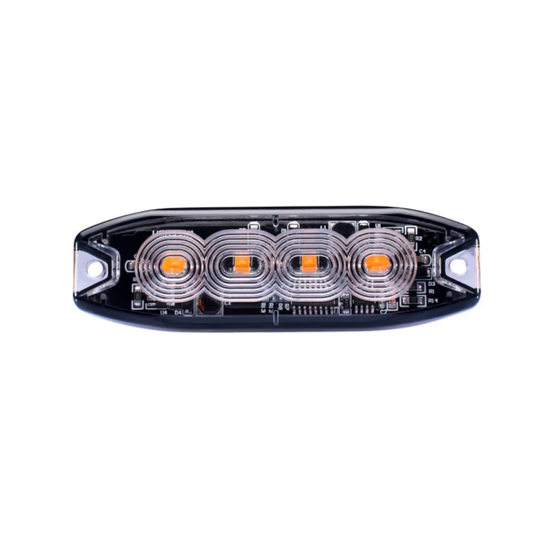 Lumière stroboscopique d'avertissement de danger Slimline / 4 LED / Ambre