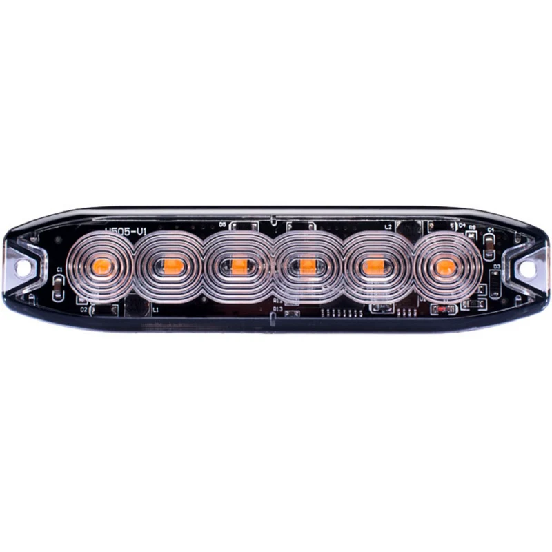 Lumière stroboscopique d'avertissement de danger Slimline / 6 LED / Ambre