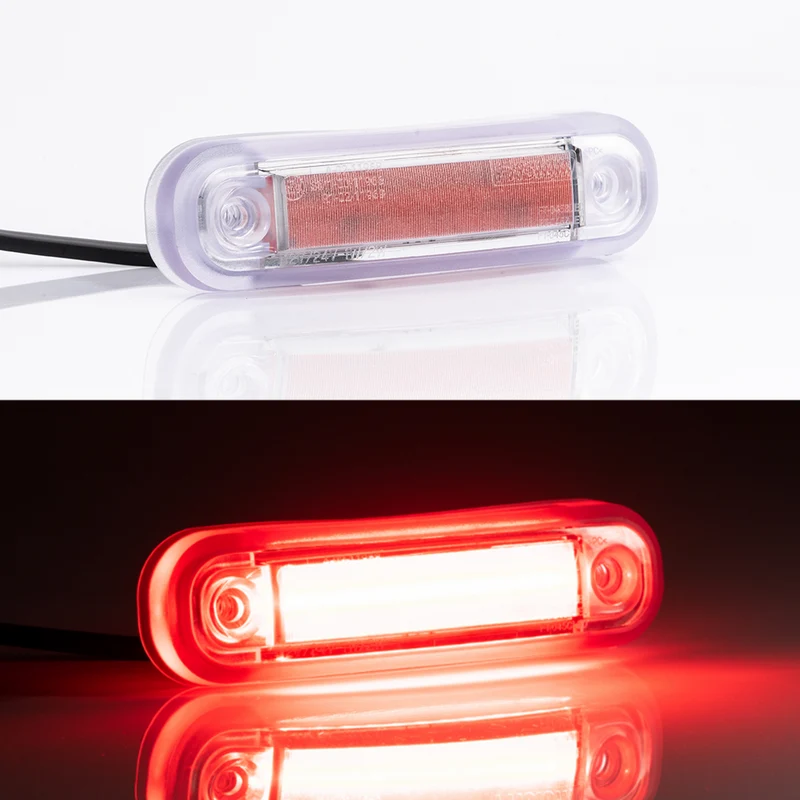 Feu de position LED effet néon avec joint transparent / Rouge