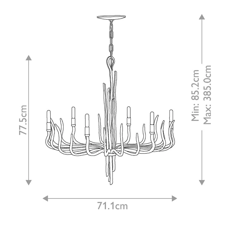 Lustre Spyre 6 lumières - Bronze métallique mat