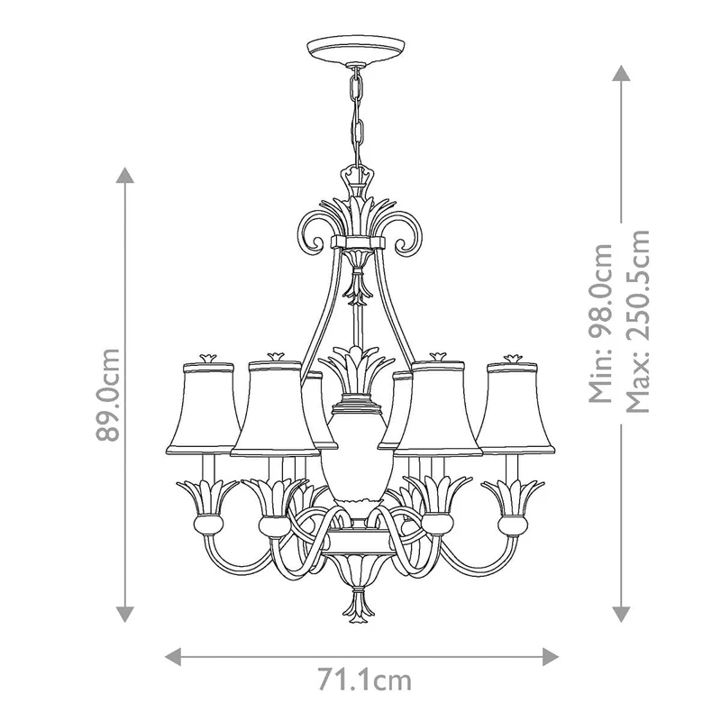 Lustre Plantation 7 lumières - Bronze perlé