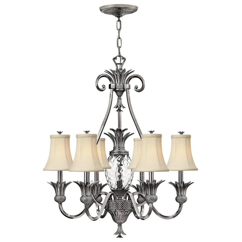 Lustre Plantation 7 lumières - Nickel antique poli