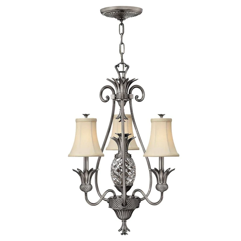 Lustre Plantation 3 lumières - Nickel antique poli