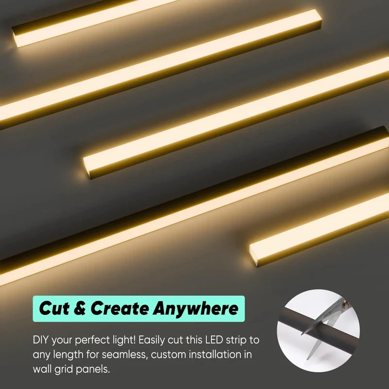 16.4 Ft Black Flexible Strip Light For Wood Slat Wall Panels Hardwired 3000K Warm White Cuttable Neon Rope Lighting IP67 Waterproof Level Up Your Glow With Durable DIY Fixtures And Fresh Modern Decor Vibes