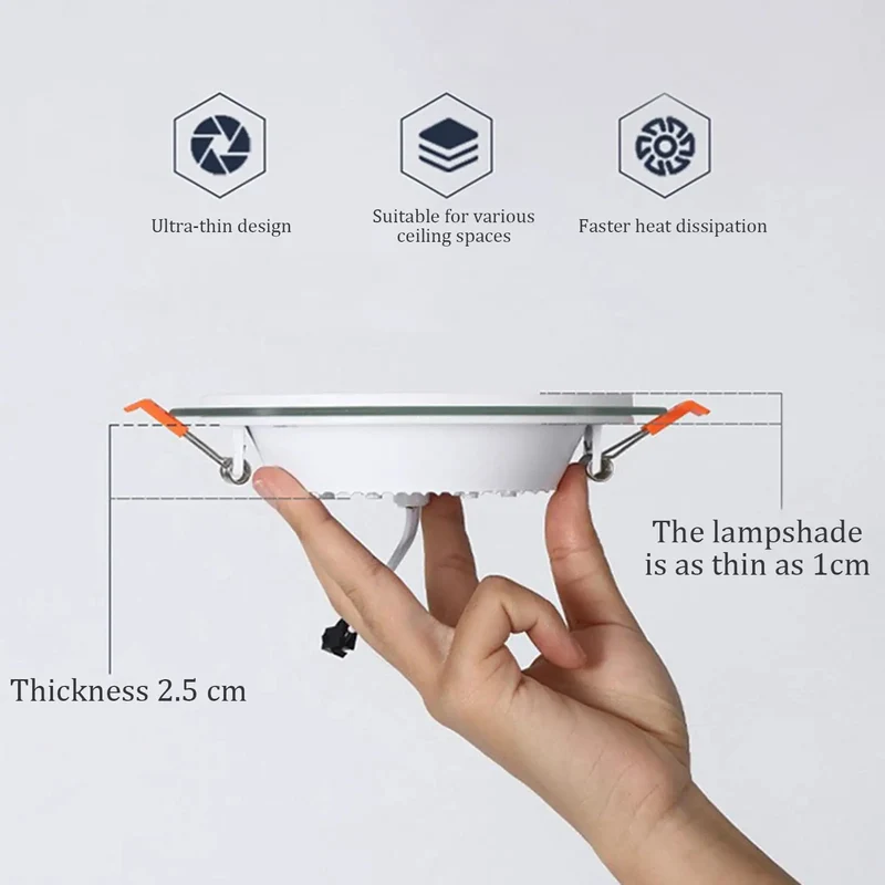 Six Inch LED Recessed Ceiling Lights With Glass Panel 3000K Warm White Ultra Thin Flush Mount Downlight Spotlights Hassle Free For Tight Squeeze Ceilings Living Room Hallway 13 Pack Slick Profile