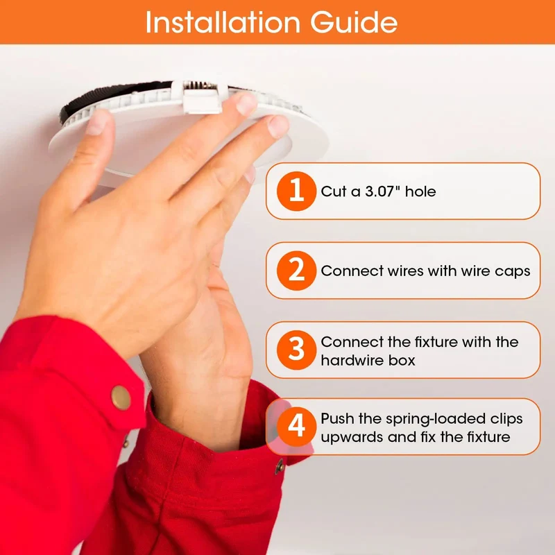 No Sweat Install 3 Inch Led Recessed Lights Canless Wafer Downlight Offering 5CCT Adjustable Warm To Cool Glow Flat Plug And Play Ceiling Fixtures For Home And Warehouse