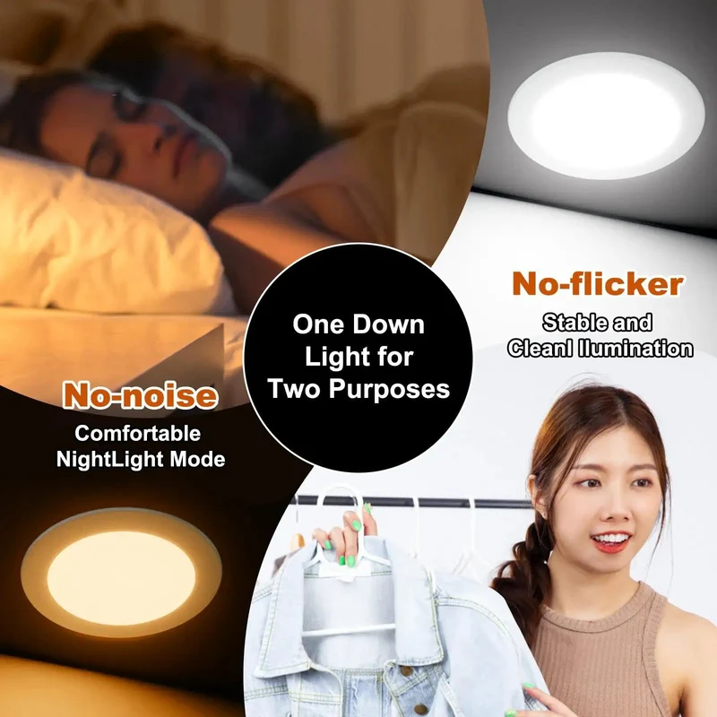 6 Inch Led Recessed Ceiling Lights 5 Cct Adjustable Dimmable Pot Lights With Junction Box Hella Bright High Output Downlights Easy Install Smooth Dims Top Vibe Setting For Home Use 24 Pack