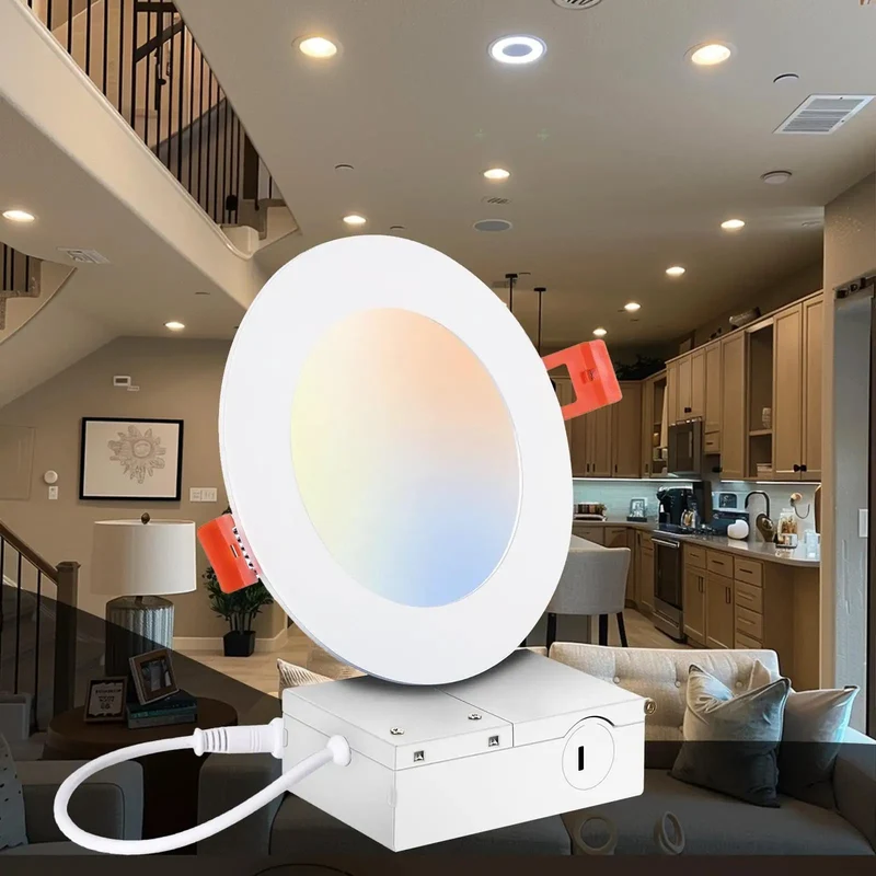 6 Inch Led Recessed Ceiling Lights 5 Cct Adjustable Dimmable Pot Lights With Junction Box Hella Bright High Output Downlights Easy Install Smooth Dims Top Vibe Setting For Home Use 24 Pack