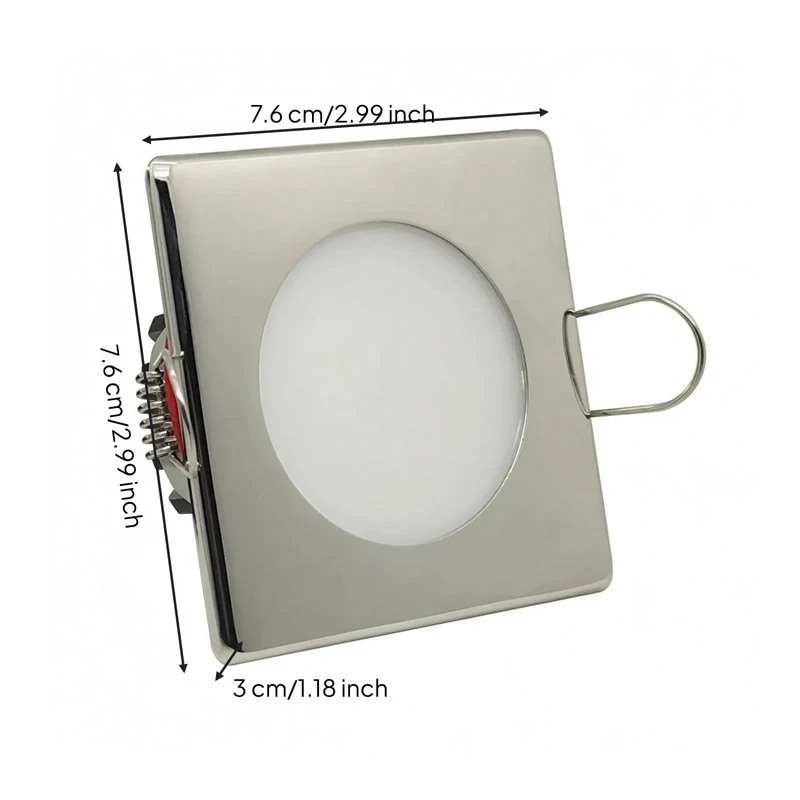 Square LED Recessed Light Dimmable 0 To 10 IP65 Waterproof Ceiling Fixture With Straight Shot Spring Clip Mount For Damp Spaces That Make It Easy To Dial In Crisp Bright Lighting Anywhere
