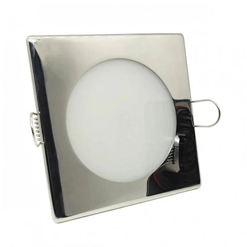 Slick Square Led Recessed Downlight Featuring 3000k Warm White Finish And Smooth Dimmable Controls With Sturdy Spring Clip Hardware For Chill Bedroom And Long Hallway Ceiling Setups