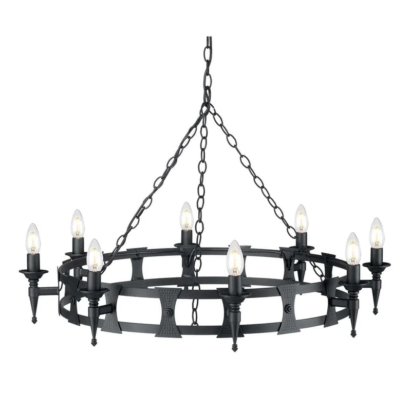 Lustre Chandelier Noir Fer