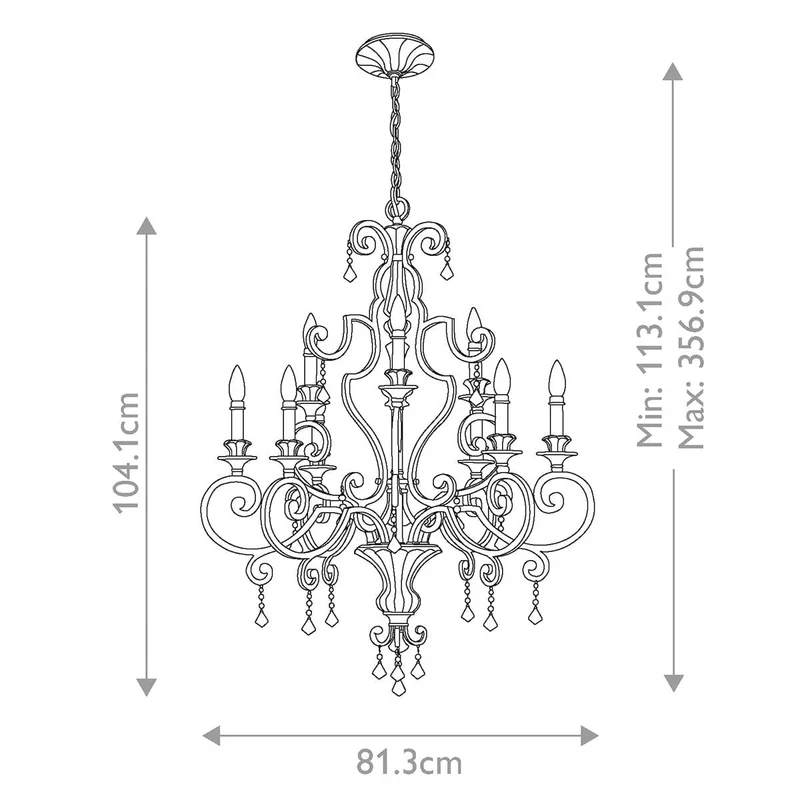 Lustre Chandelier Baroque Bronze