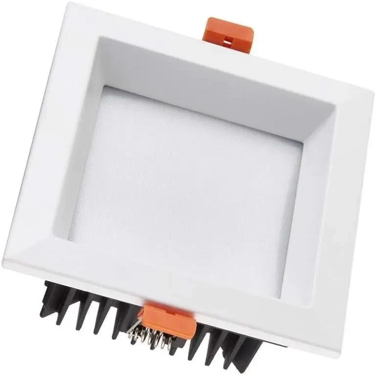 Set the Vibe with Slick Square LED Recessed Downlight Retrofit Trim Kit 7W 3000K Warm White Dimmable Housing Light Swap into Existing Ceilings Effortlessly for Kitchens Bathrooms or Home Office Instantly.