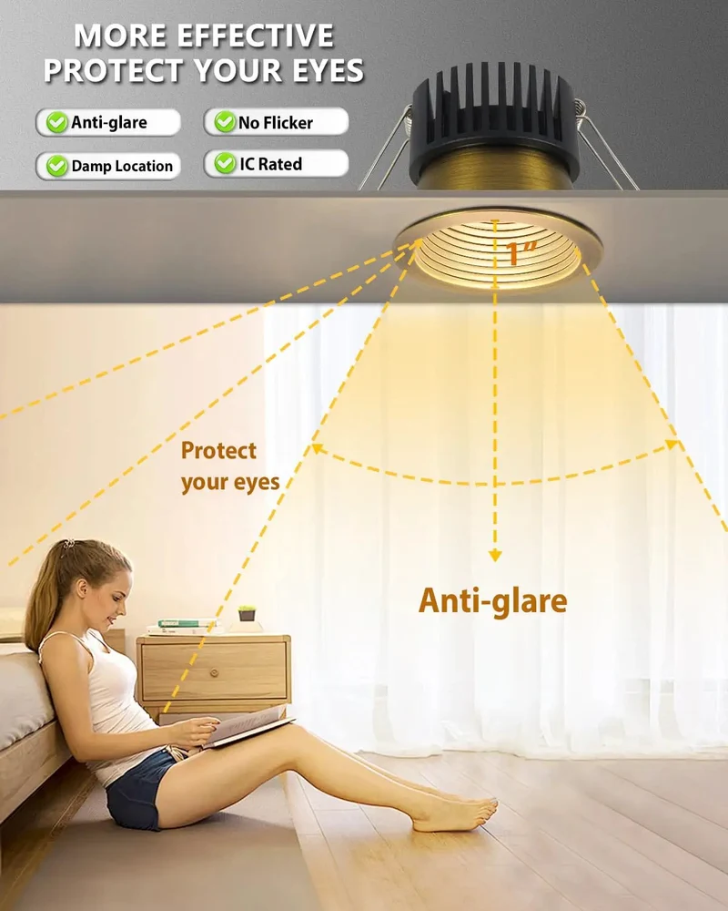 Slick Matte Bronze 3 Inch Recessed LED Ceiling Lights 4 Pack Featuring Top Shelf Anti Glare Baffle Design And 5 Color Temp Settings For Hella Bright Ambient Room Lighting That Looks Absolutely Flawless