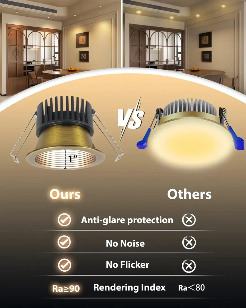 Slick Matte Bronze 3 Inch Recessed LED Ceiling Lights 4 Pack Featuring Top Shelf Anti Glare Baffle Design And 5 Color Temp Settings For Hella Bright Ambient Room Lighting That Looks Absolutely Flawless