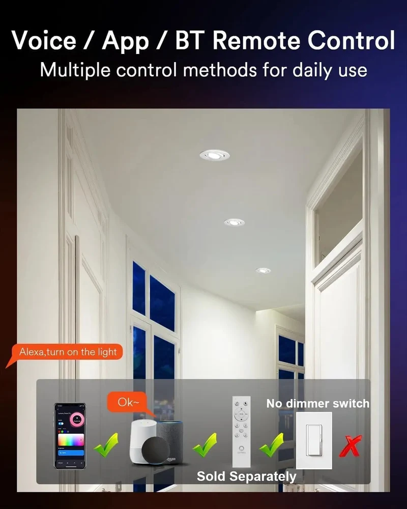Sleek 4 Inch Recessed Gimbal Ceiling Light With 40 Degree Tilt Adjustable Smart Color Changing Spotlight For Vaulted Ceilings With Hassle Free Dimming Can Fixtures That Truly Level Up Your Space Game