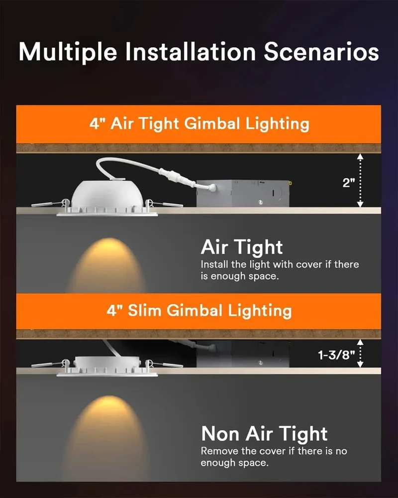 Sleek 4 Inch Recessed Gimbal Ceiling Light With 40 Degree Tilt Adjustable Smart Color Changing Spotlight For Vaulted Ceilings With Hassle Free Dimming Can Fixtures That Truly Level Up Your Space Game