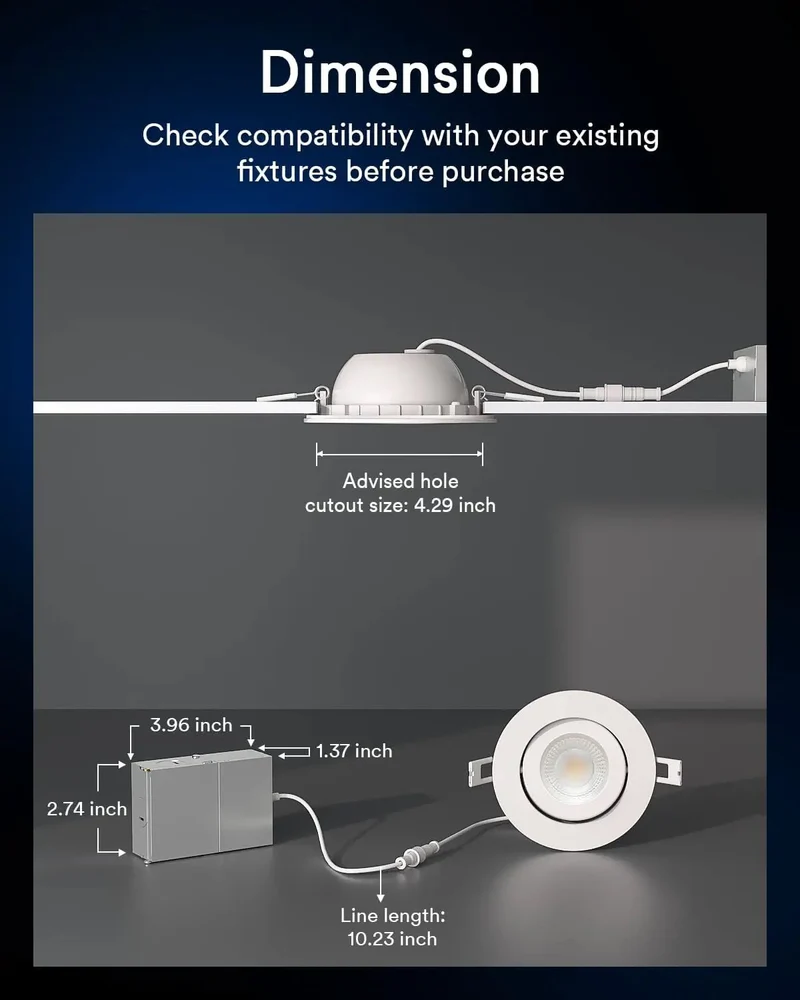 Sleek 4 Inch Recessed Gimbal Ceiling Light With 40 Degree Tilt Adjustable Smart Color Changing Spotlight For Vaulted Ceilings With Hassle Free Dimming Can Fixtures That Truly Level Up Your Space Game