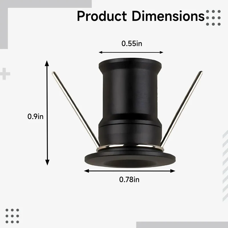 9 Pack Led Mini Downlights 1W Dc 12V Recessed Spotlights Black Shell 3000K Warm White 120 Beam 0.6 Cutout Effortless Cabinet Glow Up With Slim Aluminum Body 12 Volt Silent Operation And Bright Warm Tone Perfect For Kitchen Drawers Shelves And Retail