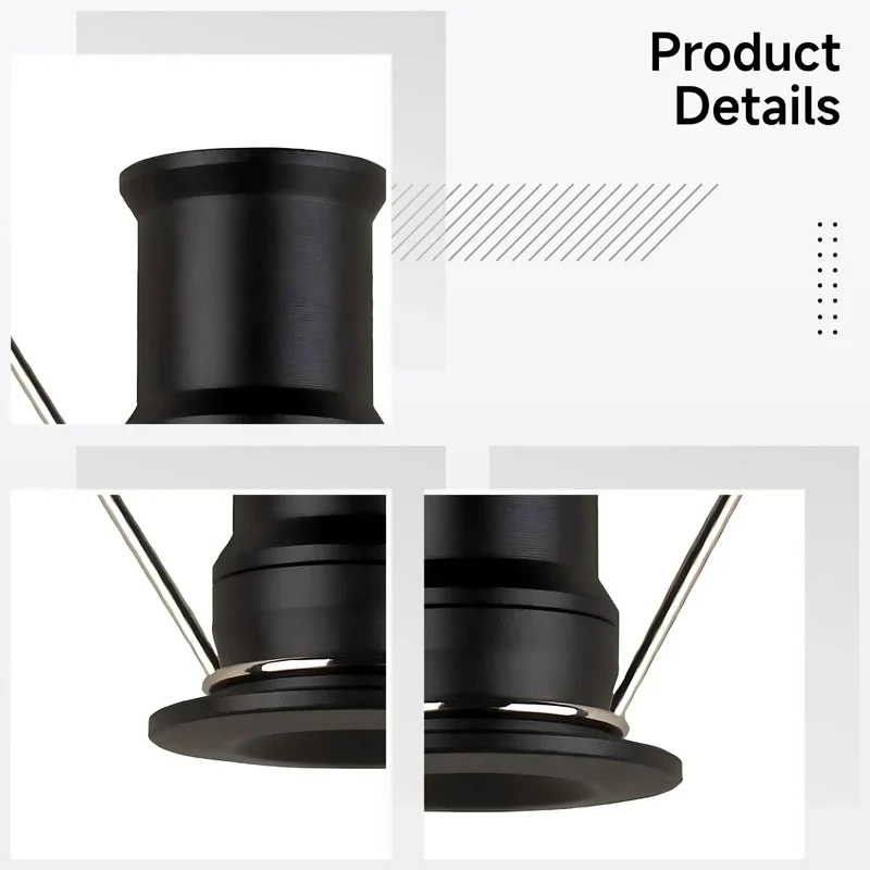 9 Pack Led Mini Downlights 1W Dc 12V Recessed Spotlights Black Shell 3000K Warm White 120 Beam 0.6 Cutout Effortless Cabinet Glow Up With Slim Aluminum Body 12 Volt Silent Operation And Bright Warm Tone Perfect For Kitchen Drawers Shelves And Retail
