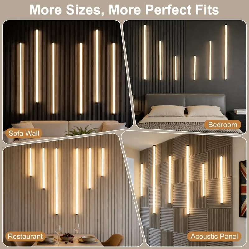 6 Pcs LED Recessed Lighting Kit 39 Inch Dimmable 3000K Warm White Strips With Responsive Touch Switch For Wood Acoustic Slat Walls WPC Decor To Get The Place Lit Right Now