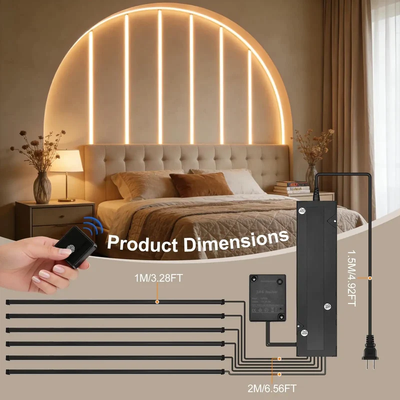 6 Pcs LED Recessed Lighting Kit 39 Inch Dimmable 3000K Warm White Strips With Responsive Touch Switch For Wood Acoustic Slat Walls WPC Decor To Get The Place Lit Right Now