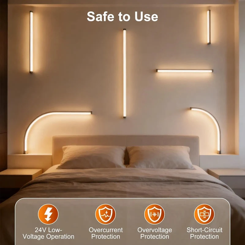 6 Pcs LED Recessed Lighting Kit 39 Inch Dimmable 3000K Warm White Strips With Responsive Touch Switch For Wood Acoustic Slat Walls WPC Decor To Get The Place Lit Right Now
