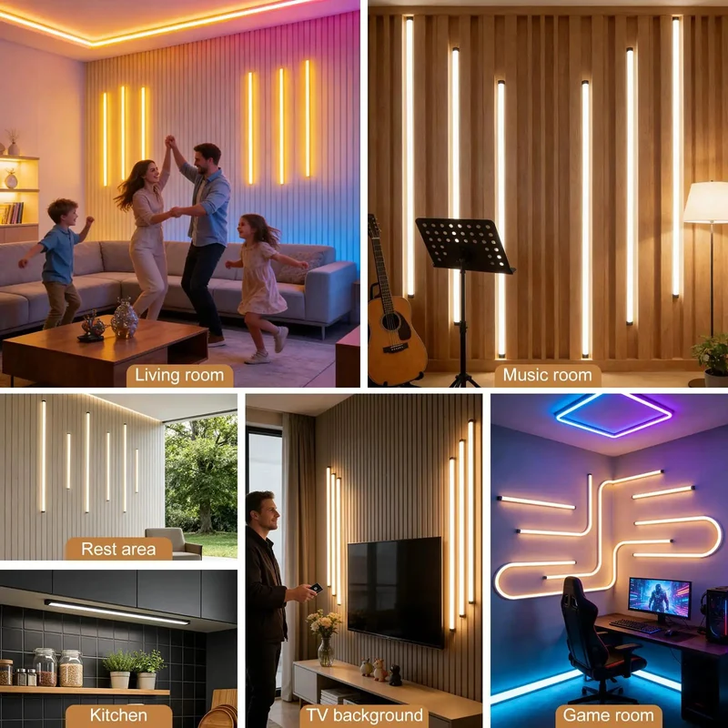 6 Pcs LED Recessed Lighting Kit 39 Inch Dimmable 3000K Warm White Strips With Responsive Touch Switch For Wood Acoustic Slat Walls WPC Decor To Get The Place Lit Right Now
