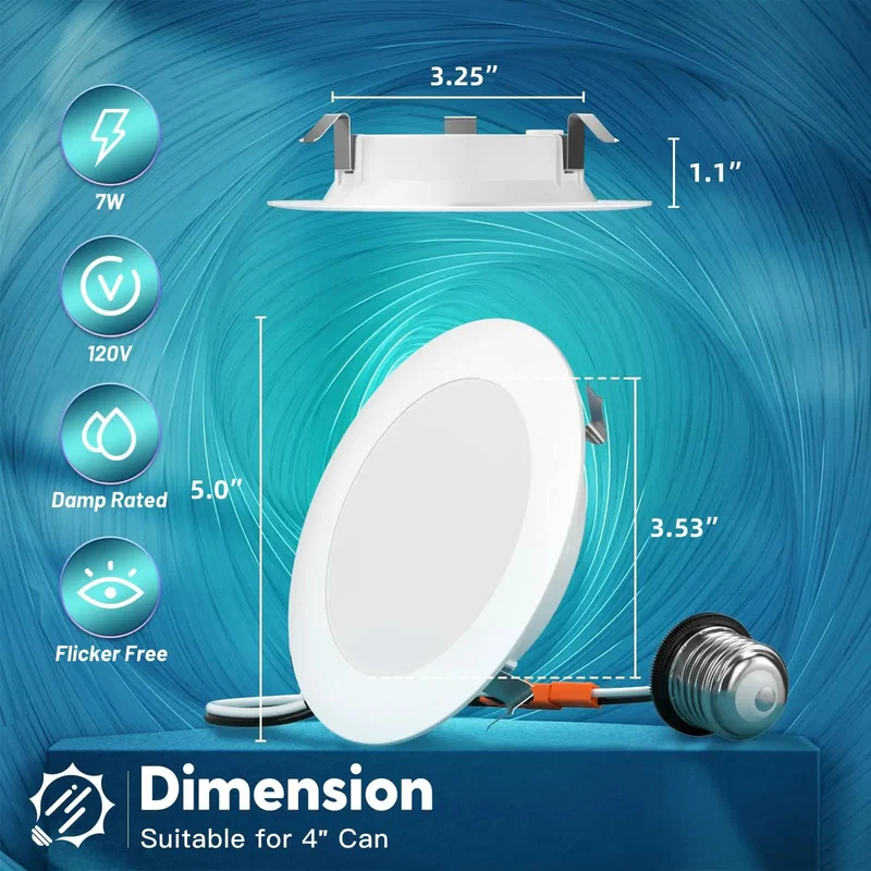 Smooth As Butter 5 Way Cct Led Recessed Can Lights 4 Inch Retrofit Kit With Effortless Dimming And Crisp Glow Perfect For No Fuss Room Refreshes And Quick DIY Ceiling Fixture Upgrades