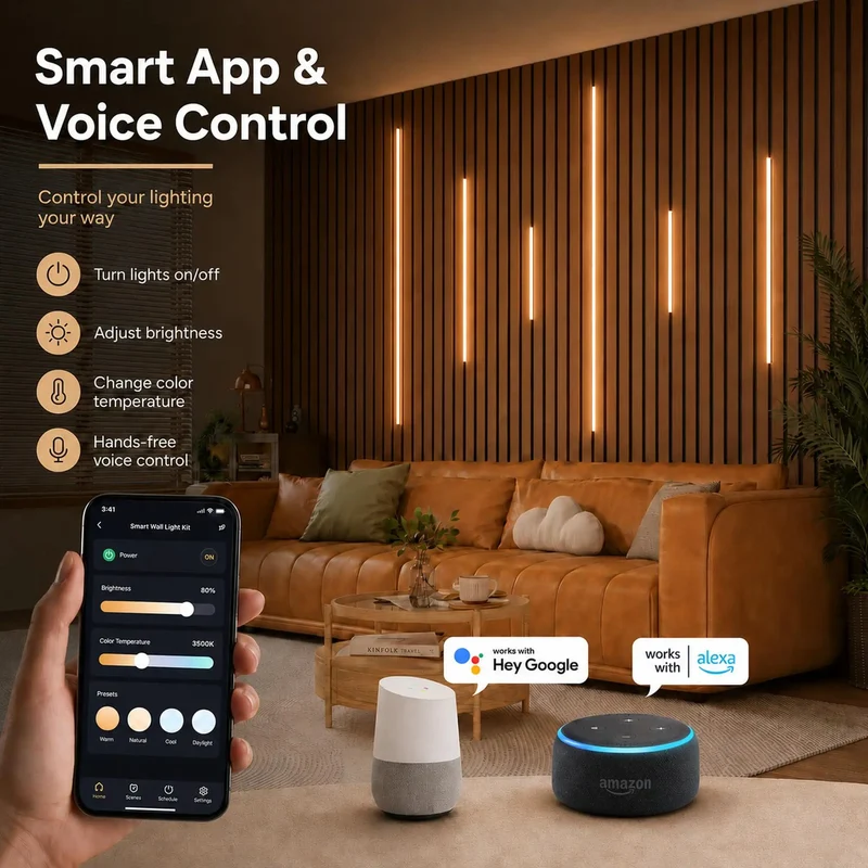 Super Smooth Smart LED Recessed Lighting Kit 6 Pack Black Self Adhesive Light Bars With App And Voice Control Dimmable Adjustable Color Temperature Hella Easy Peel And Stick Mount