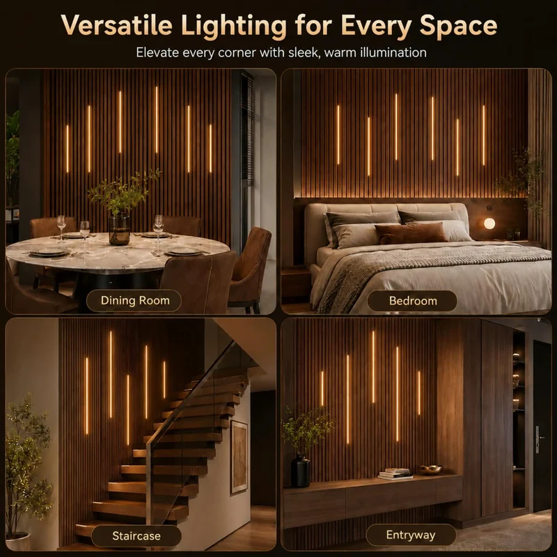 Super Smooth Smart LED Recessed Lighting Kit 6 Pack Black Self Adhesive Light Bars With App And Voice Control Dimmable Adjustable Color Temperature Hella Easy Peel And Stick Mount