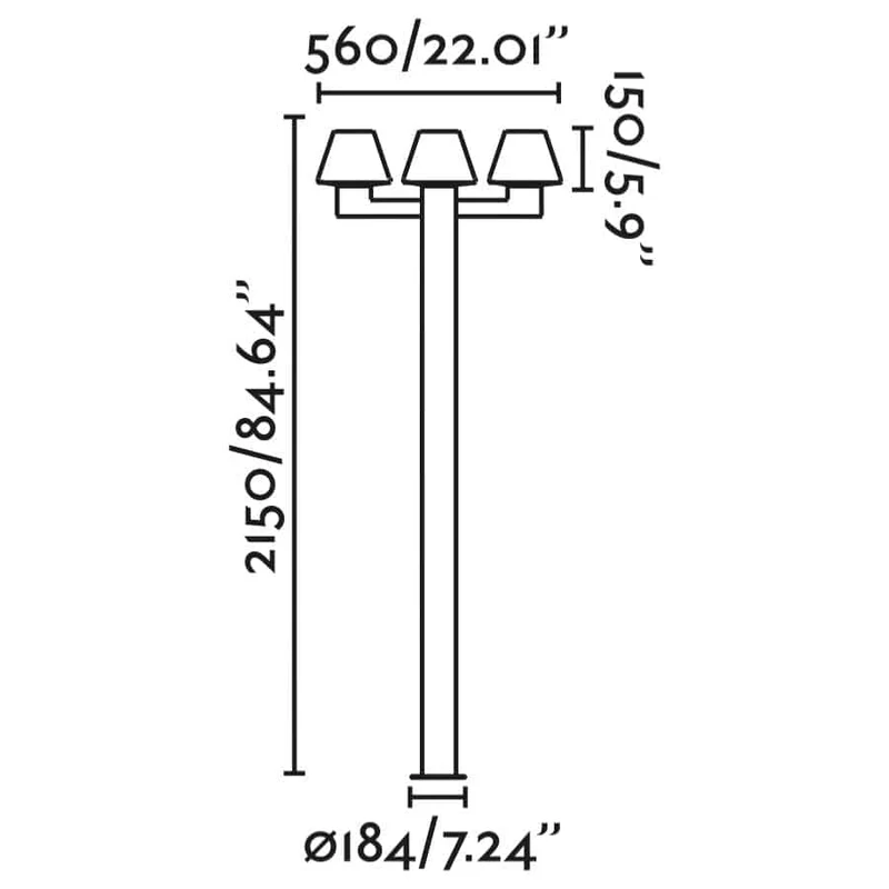 Lampadaire MISTU-3 trois lampes
