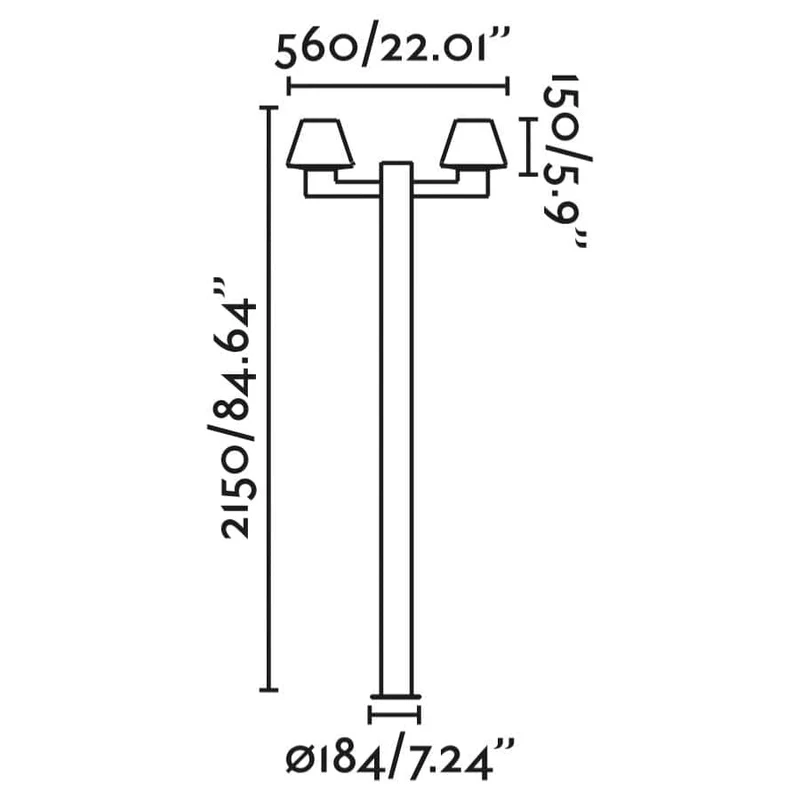 Lampadaire MISTU-2 deux lampes