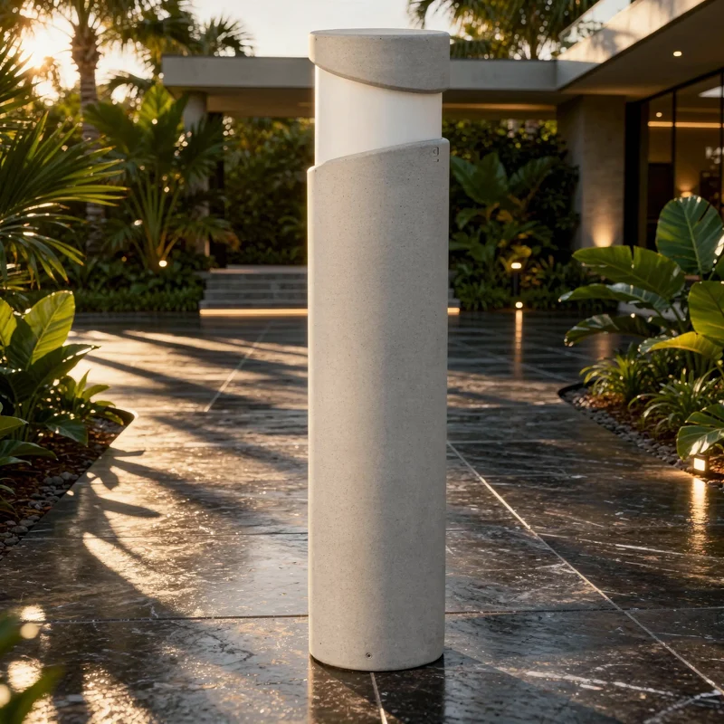 Borne extérieure lumineuse BLOCK-G béton IP65 pour jardin
