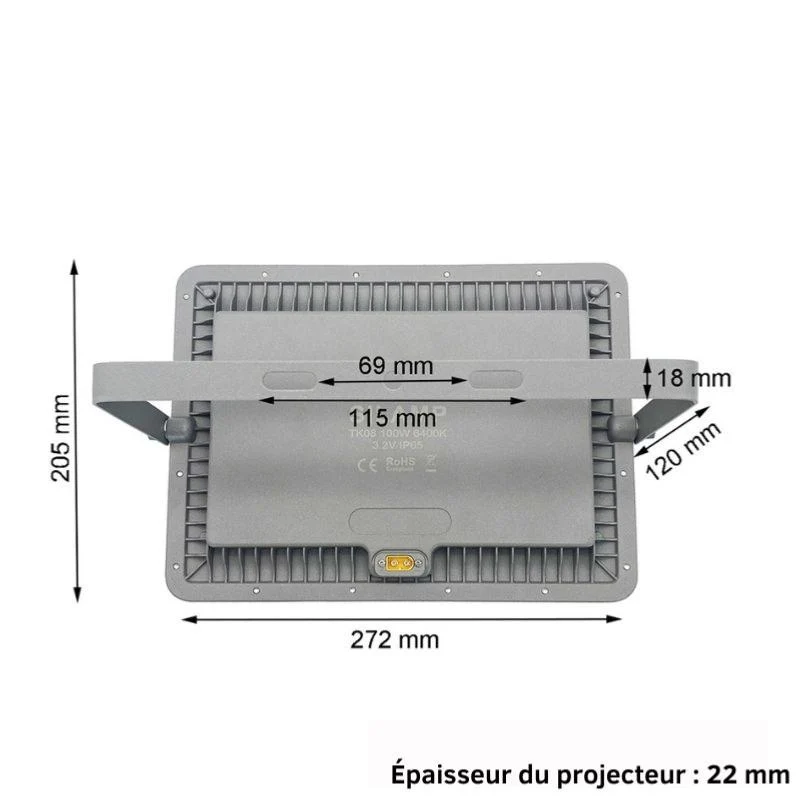 Projecteur Solaire LED 20W IP65 (Panneau Solaire + Télécommande Inclus)