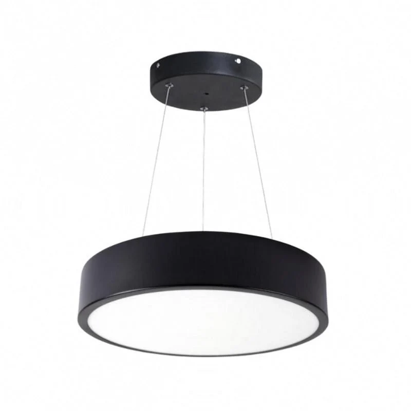 Kit Plafonnier LED Noir 18W 25cm avec Kit de Suspension