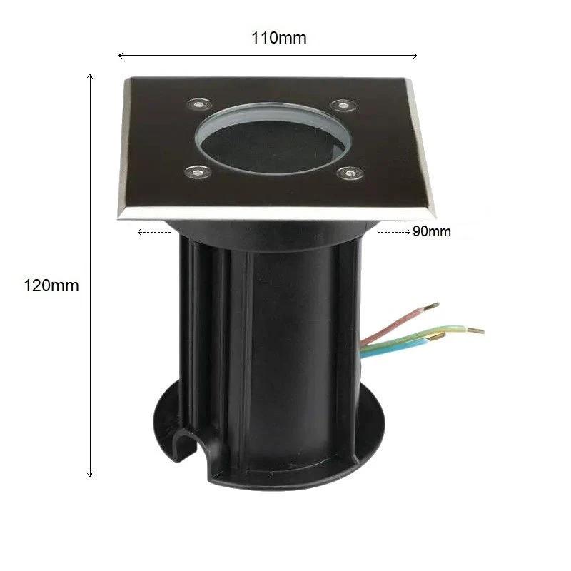 Spot LED Extérieur Encastrable Carré IP65 pour Ampoule GU10 - Pack de 10