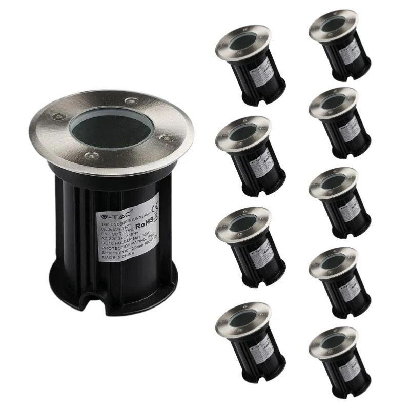 Spot LED Extérieur Encastrable IP65 pour Ampoule GU10 - Pack de 10