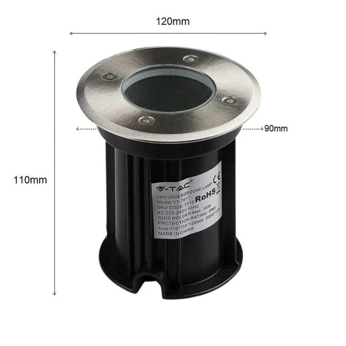 Spot LED Extérieur Encastrable IP65 pour Ampoule GU10