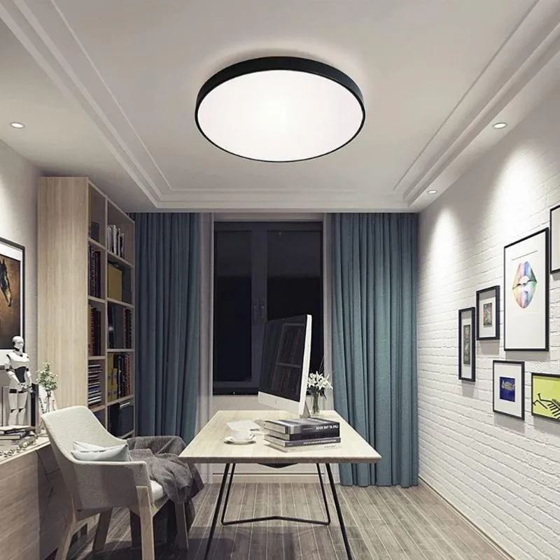Plafonnier LED Noir 54W 60cm