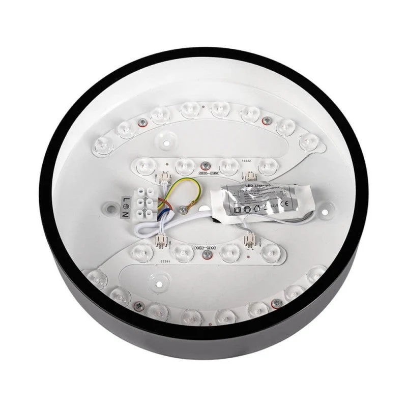 Plafonnier LED Noir 18W 25cm