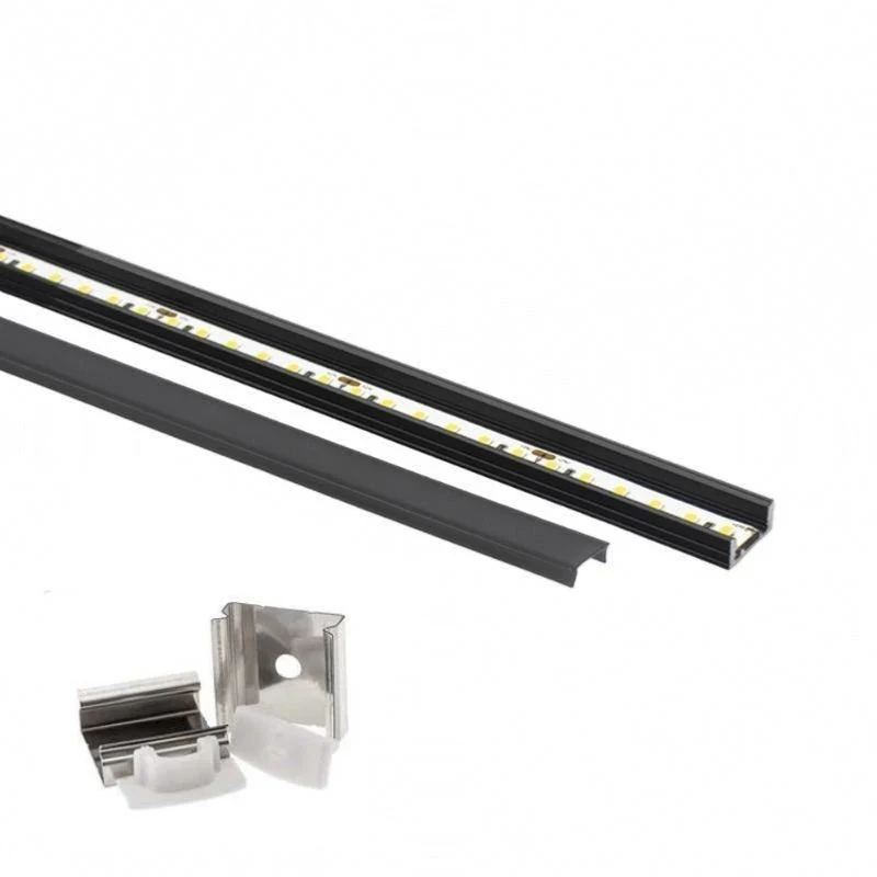 Profilé Aluminium 2m Noir pour Ruban LED - Cache Opaque Noir