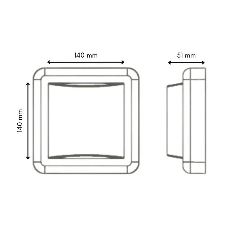 Applique Murale LED 4W Noire Carrée IP65