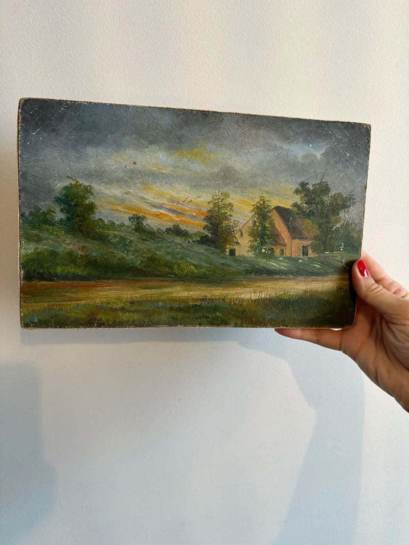 Peintures paysages de campagne fin 19ème