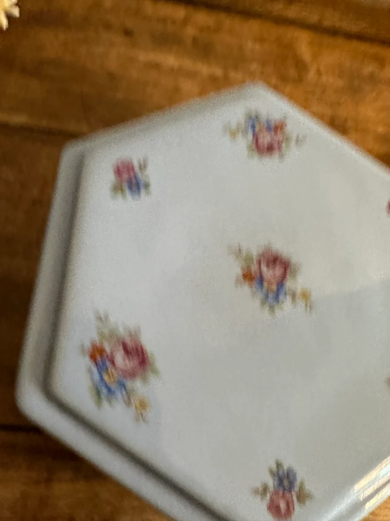 Bonbonnière en porcelaine bleue La St Uzienne